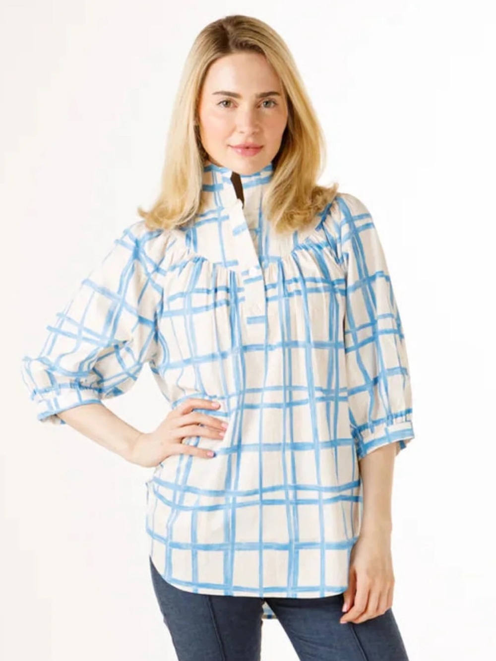 Holly Shae the Avie Top in blue plaid size XS/S